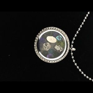 Necklace locket with charms